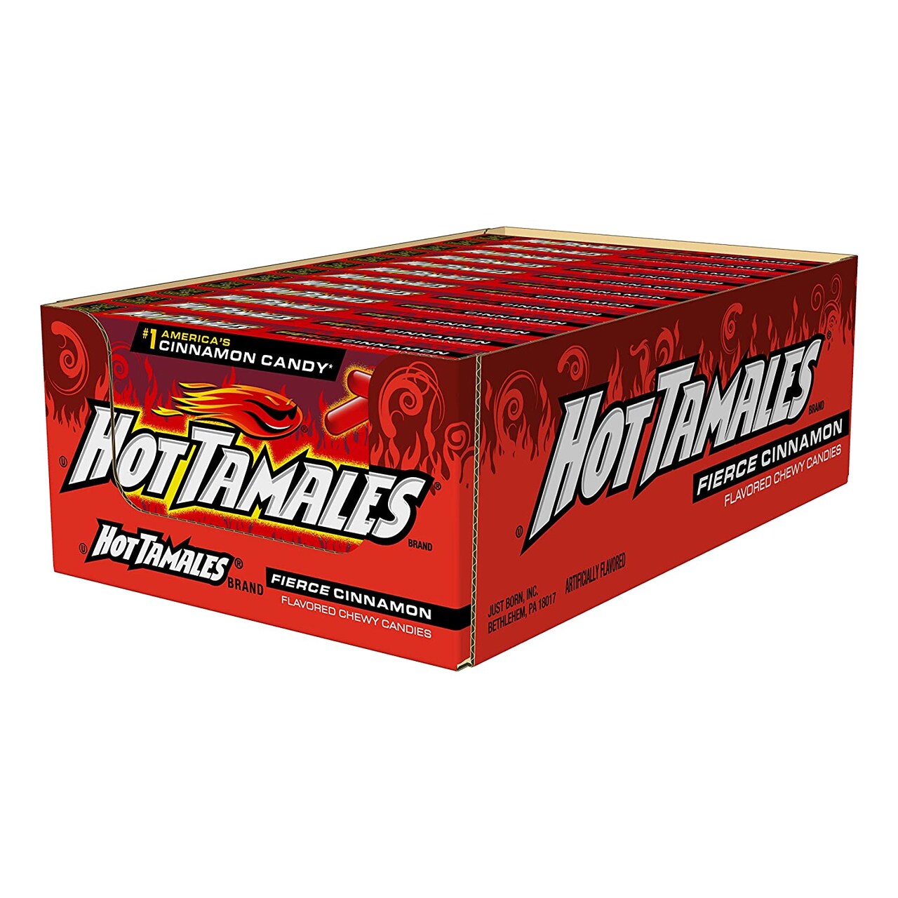 Hot Tamales, Cinnamon Flavored Candy, 5 oz (Pack of 12) / New